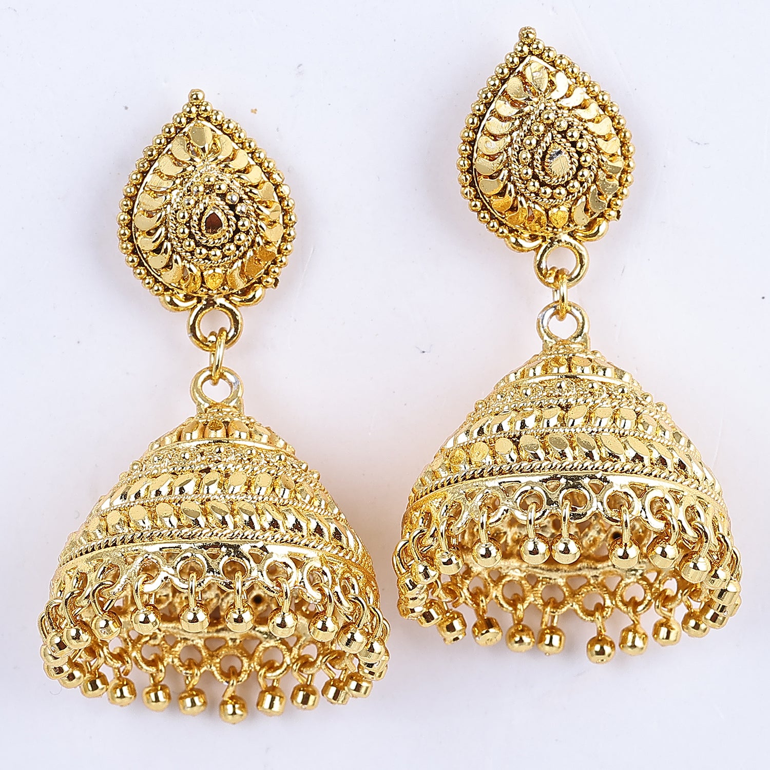 Sukkhi Floral Gold Plated Jhumki Earrings For Women
