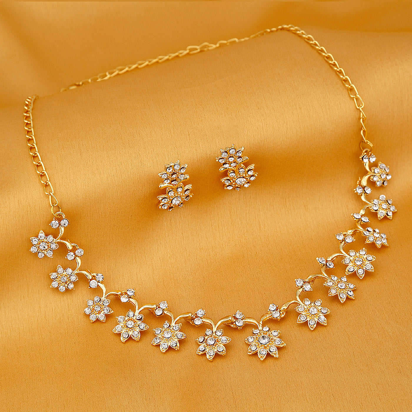 Sukkhi Sparkling Gold Plated Austrian Diamond Set of 4 Necklace Combo for Women