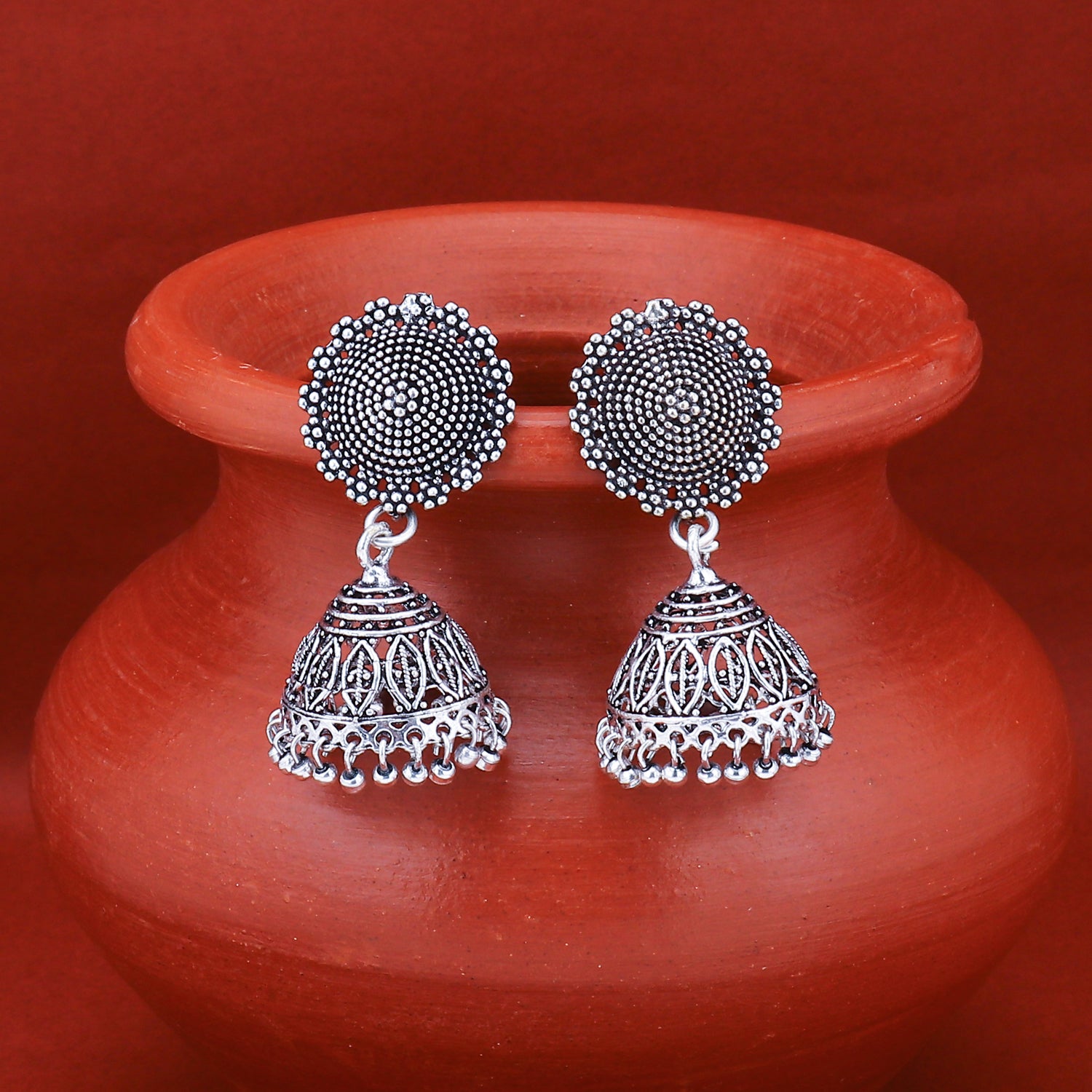 Sukkhi Tibale Oxidised Jhumki Earring for Women