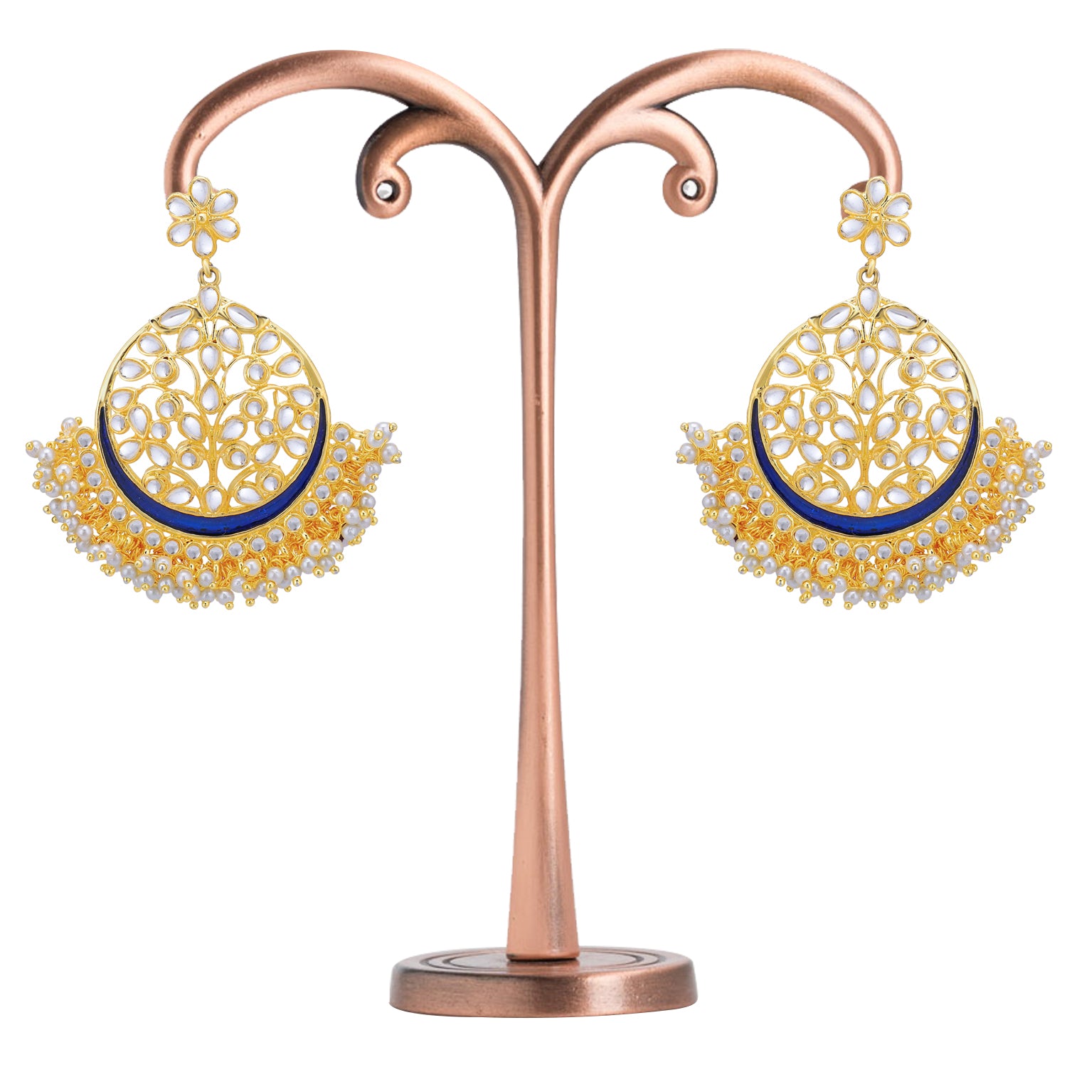Sukkhi Glorious Pearl Gold Plated Kundan Chandbali Earring for Women