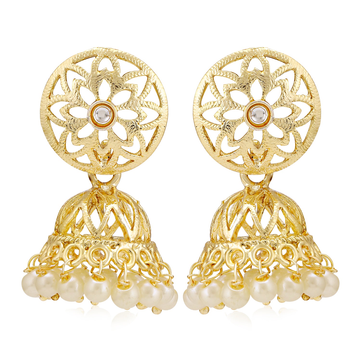 Sukkhi Excellent Kundan Gold Plated Pearl Jhumki Earring for Women