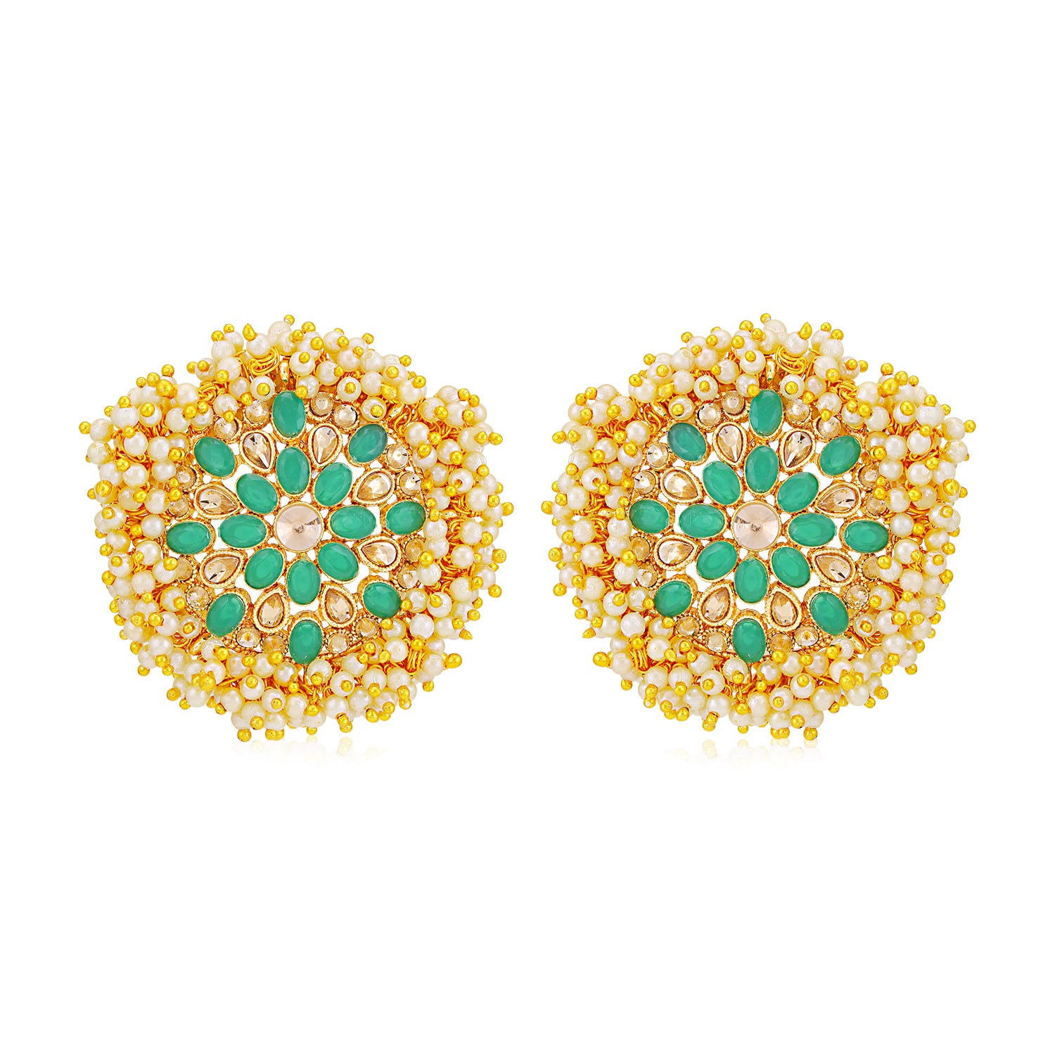 Sukkhi Adorable Gold Plated LCT & Pearl Stud Earring for Women