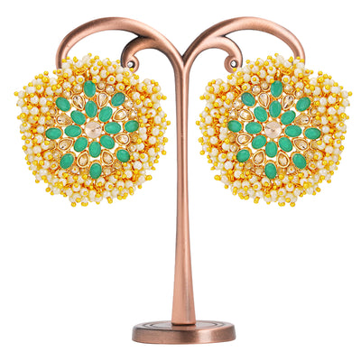 Sukkhi Adorable Gold Plated LCT & Pearl Stud Earring for Women