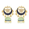 Sukkhi Sparkling Pearl Gold Plated Kundan Meenakari Chandbali Earring for Women