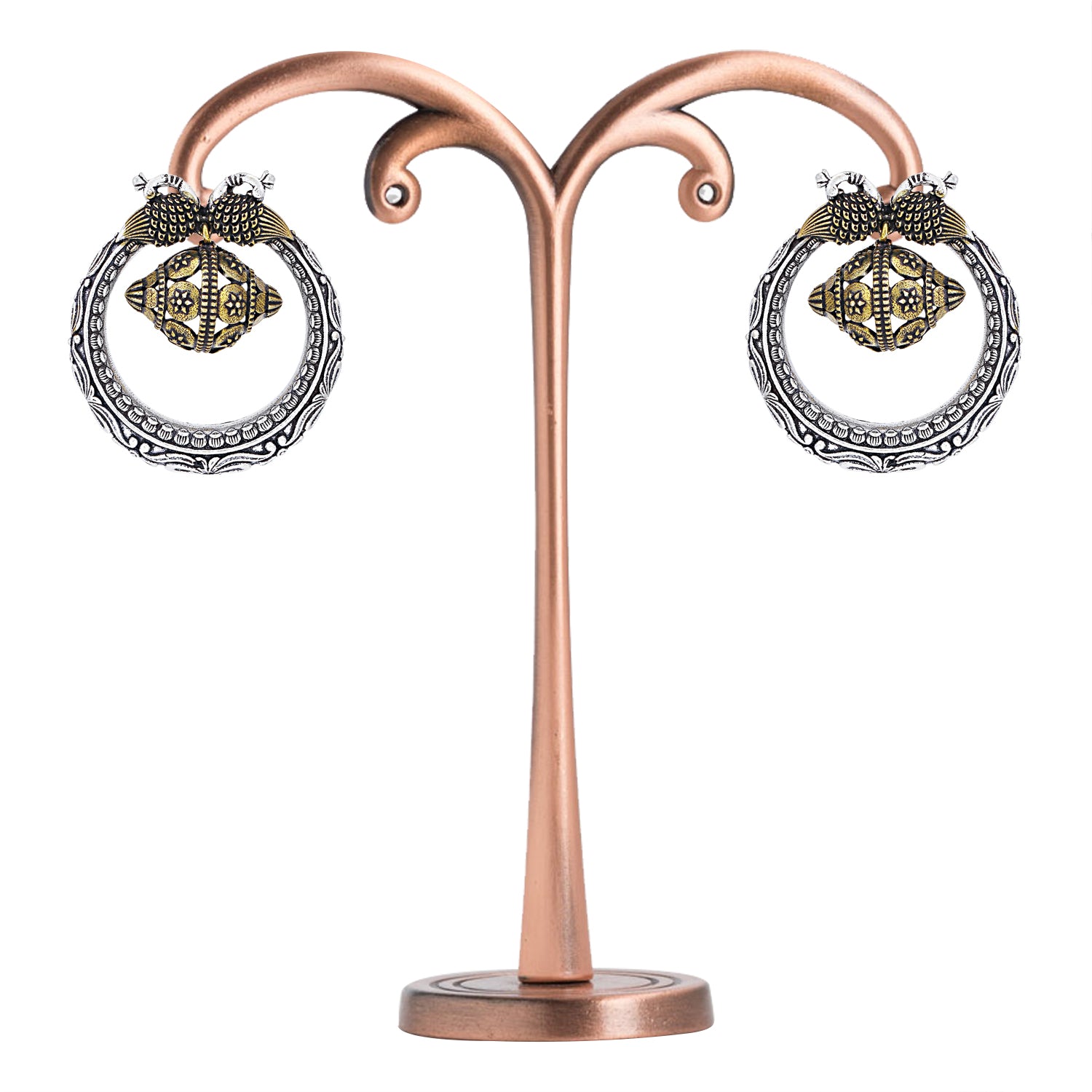 Sukkhi Stylish Oxidised Peacock Chandbali Earring For Women