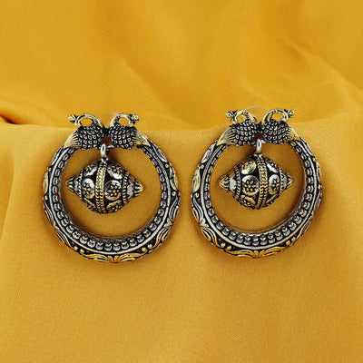 Sukkhi Stylish Oxidised Peacock Chandbali Earring For Women