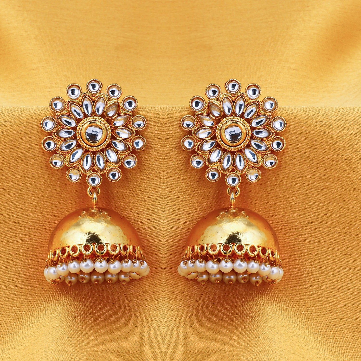 Sukkhi Adorable Gold Plated Kundan & Pearl Jhumki Earring for Women