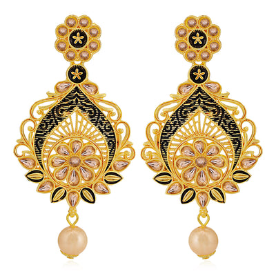 Sukkhi Spectacular LCT Gold Plated Pearl Chandelier Earring For Women