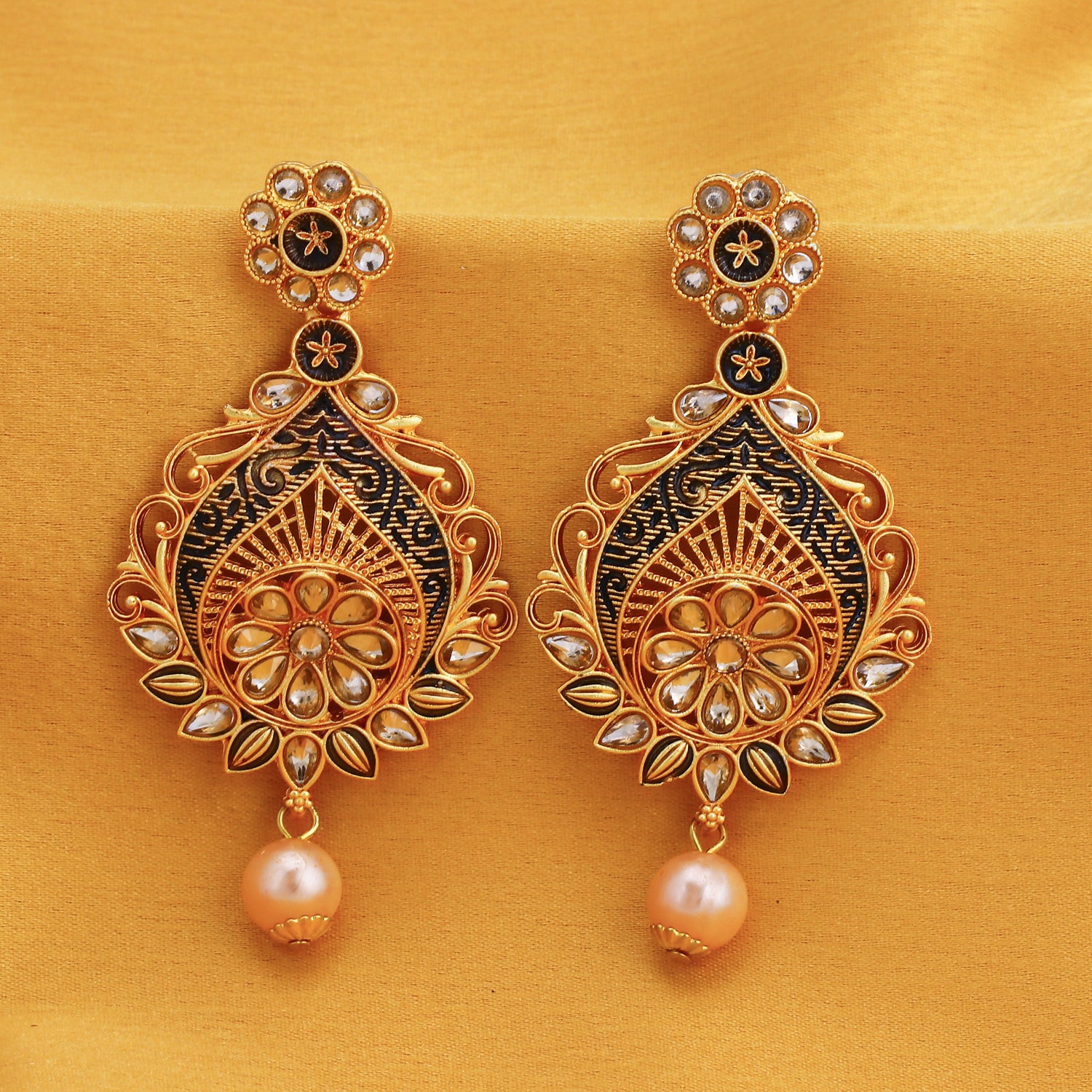 Sukkhi Spectacular LCT Gold Plated Pearl Chandelier Earring For Women