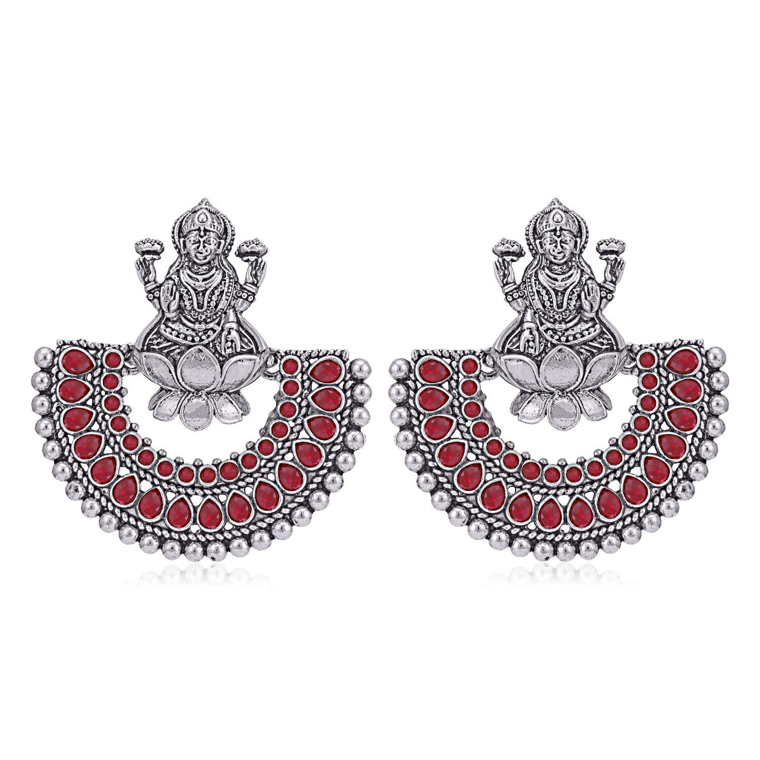 Sukkhi Adorable Oxidised Goddess Laxmi Chandbali Earring for Women