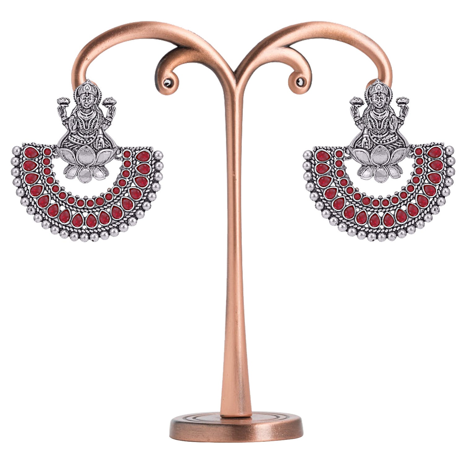 Sukkhi Adorable Oxidised Goddess Laxmi Chandbali Earring for Women