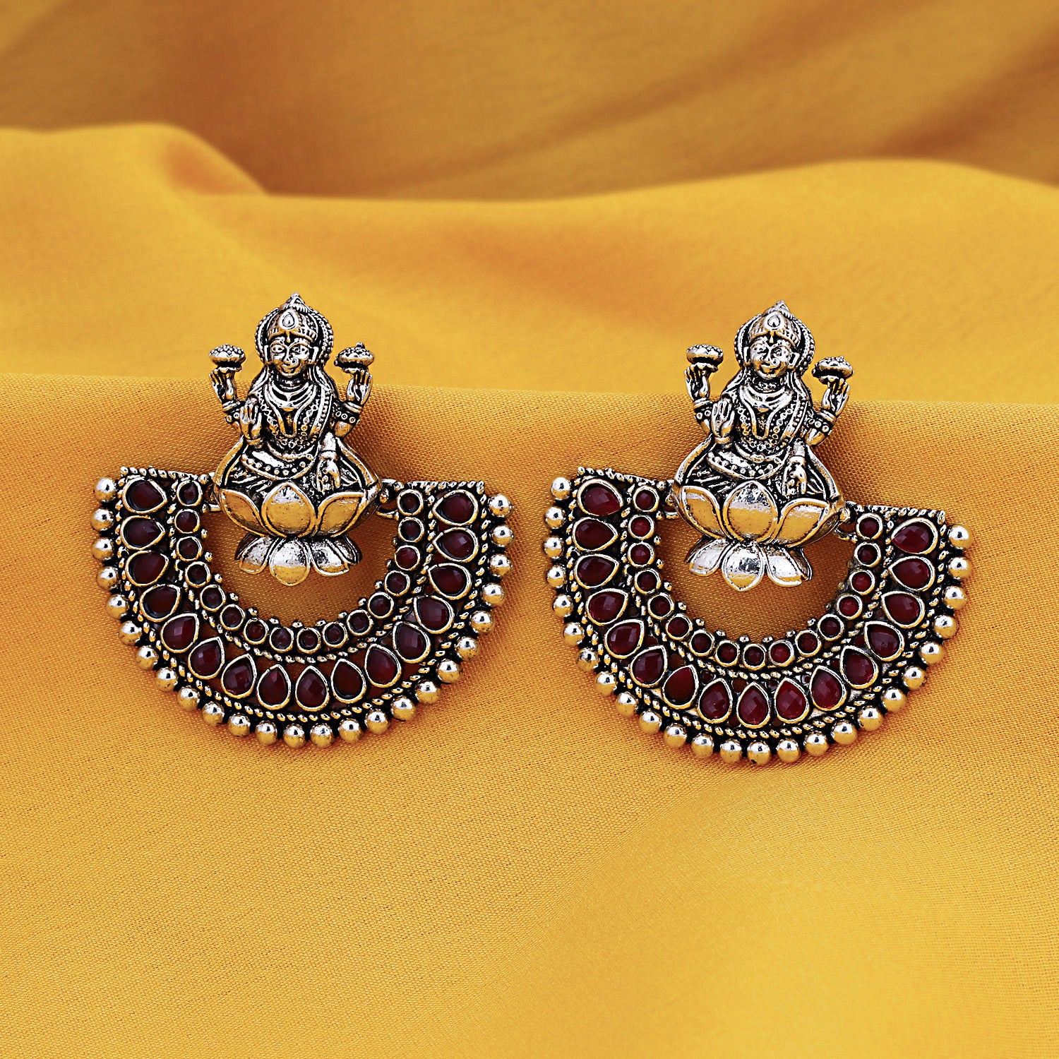 Sukkhi Adorable Oxidised Goddess Laxmi Chandbali Earring for Women