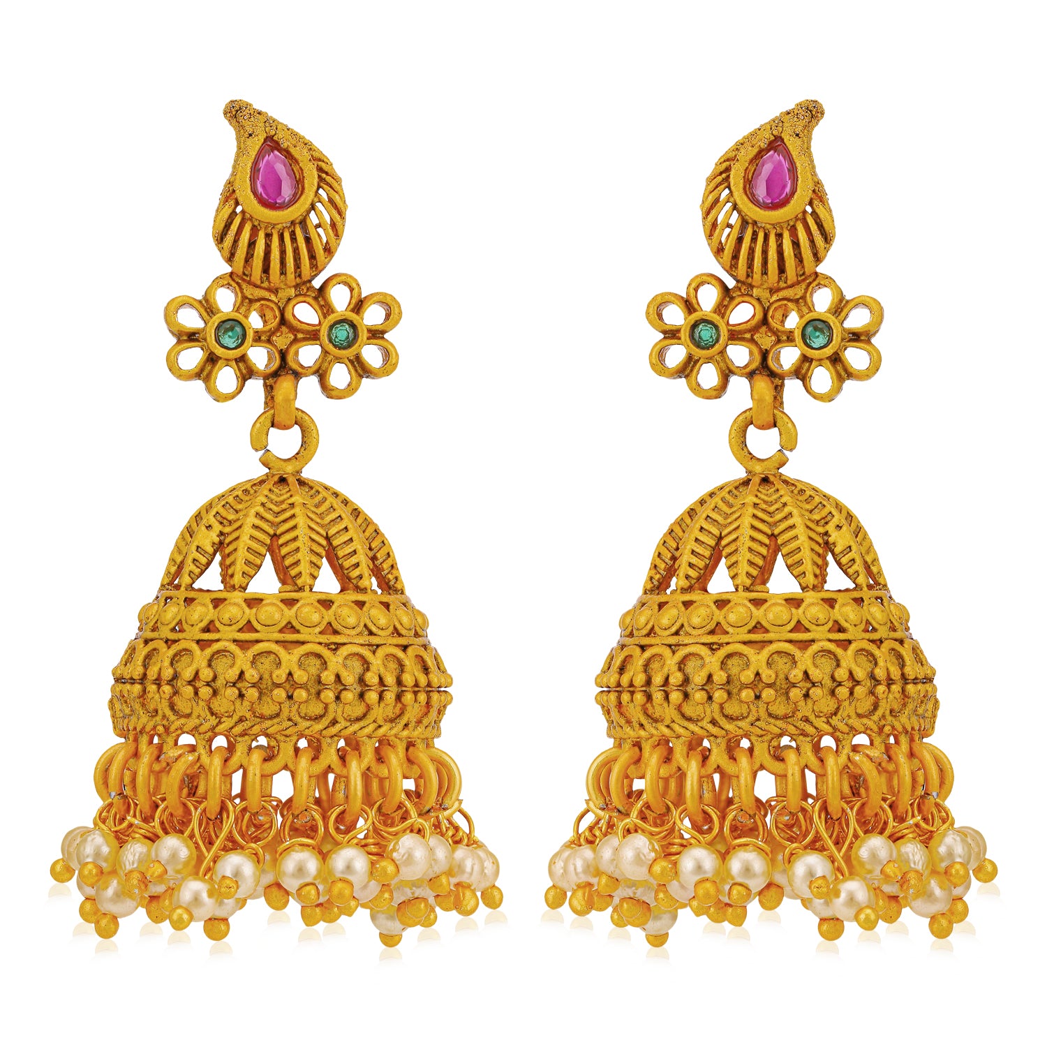 Sukkhi Sensational Pearl Gold Plated Jhumki Earring for Women