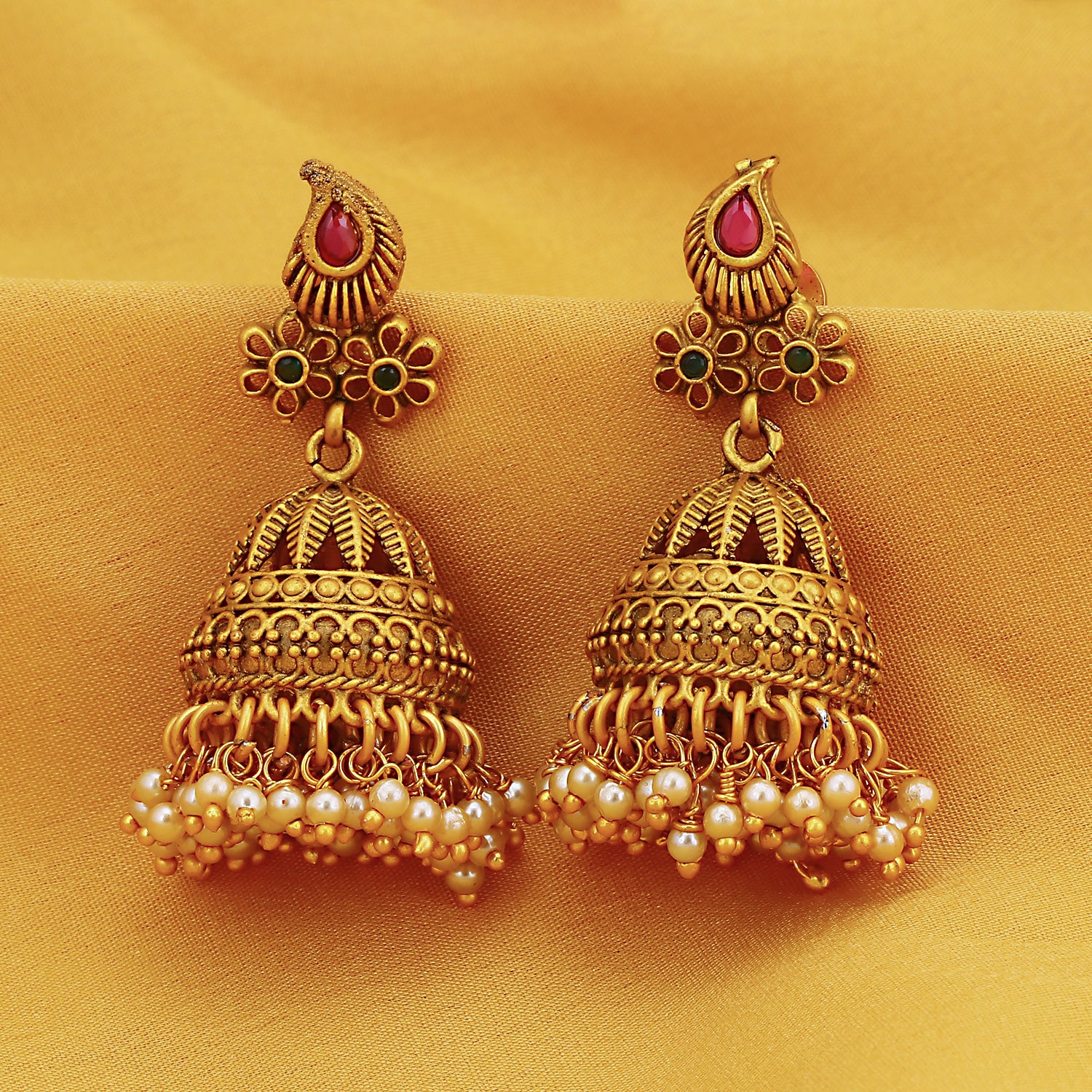 Sukkhi Sensational Pearl Gold Plated Jhumki Earring for Women