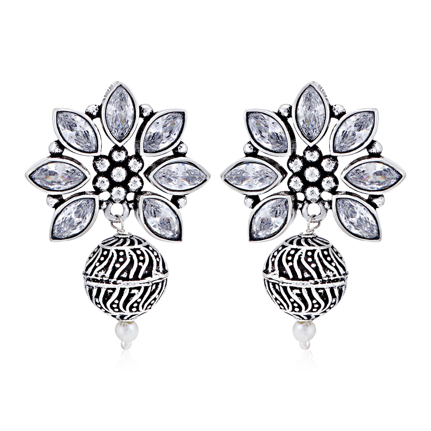 Sukkhi Dazzling Oxidised Austrian Diamond Dangle Earring for Women