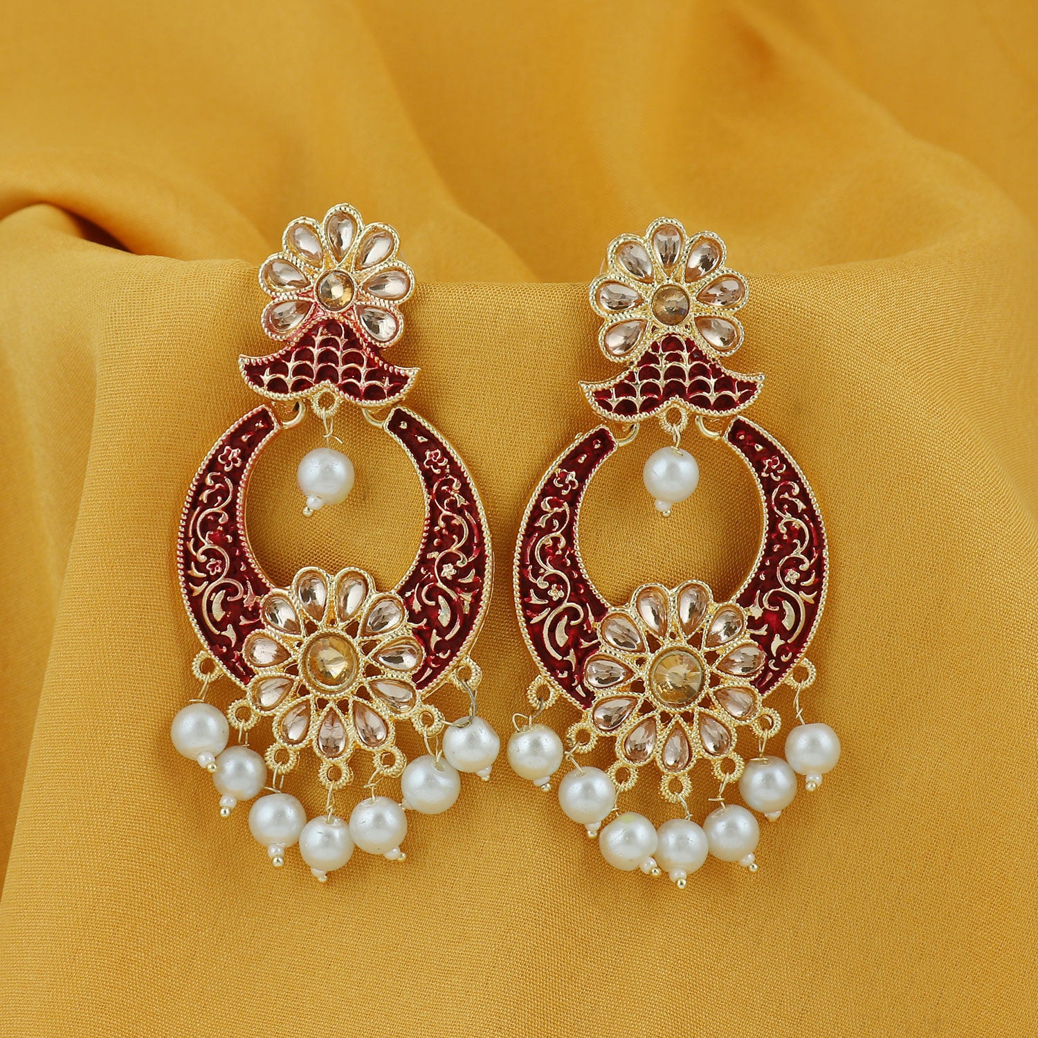 Sukkhi Adorable LCT Gold Plated Mint Collection Pearl Chandelier Earring for Women
