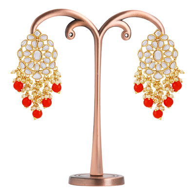 Sukkhi Elegant Gold Plated Kundan & Pearl Chandelier Earring for Women