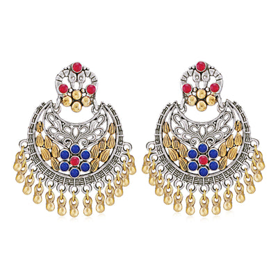 Sukkhi Glamorous Oxidised Peacock Chandbali Earring for Women