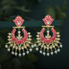 Sukkhi Modish Gold Plated Kundan & Pearl Mint Collection Chandbali Earring for Women