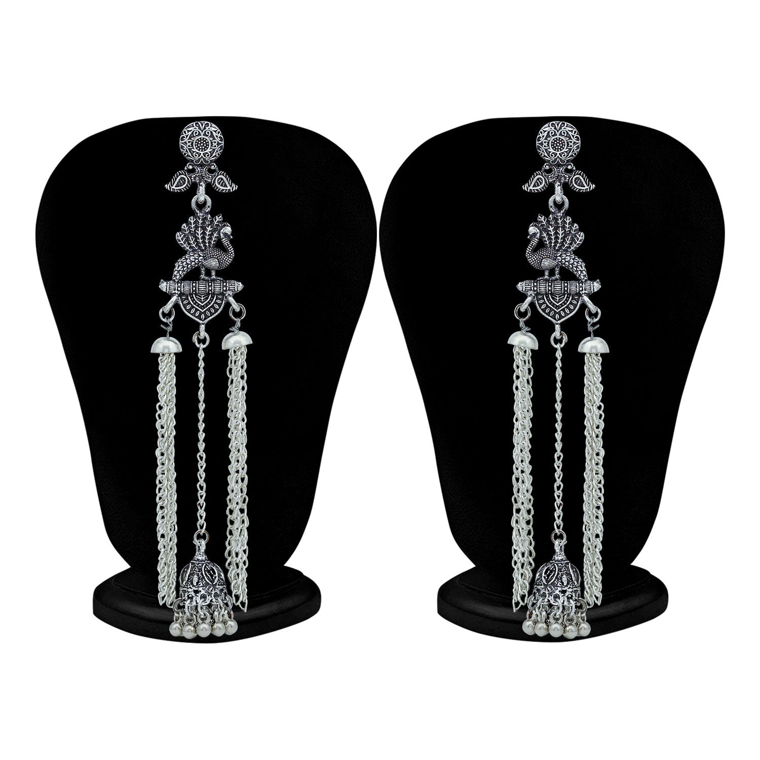 Sukkhi Marvellous Oxidised Peacock Chandelier Earring For Women