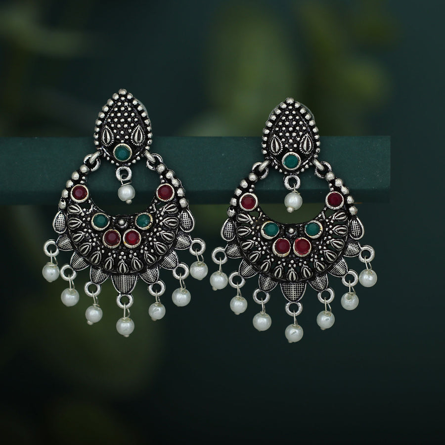 Multi Colour German Silver Oxidised Earrings at Best Price in Mumbai | Alex  Jewellery Pvt Ltd