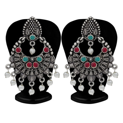 Sukkhi Brilliant Oxidised Pearl Chandbali Earring For Women