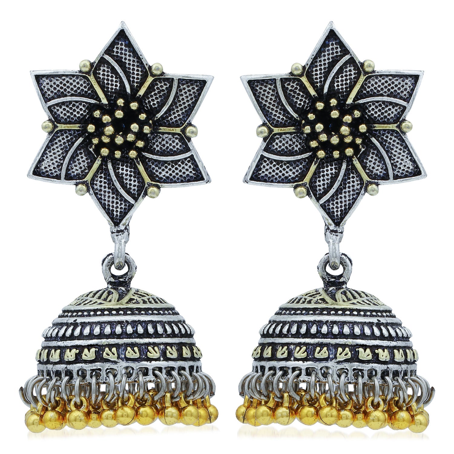 Sukkhi Floral Oxidised Jhumki Earring For Women