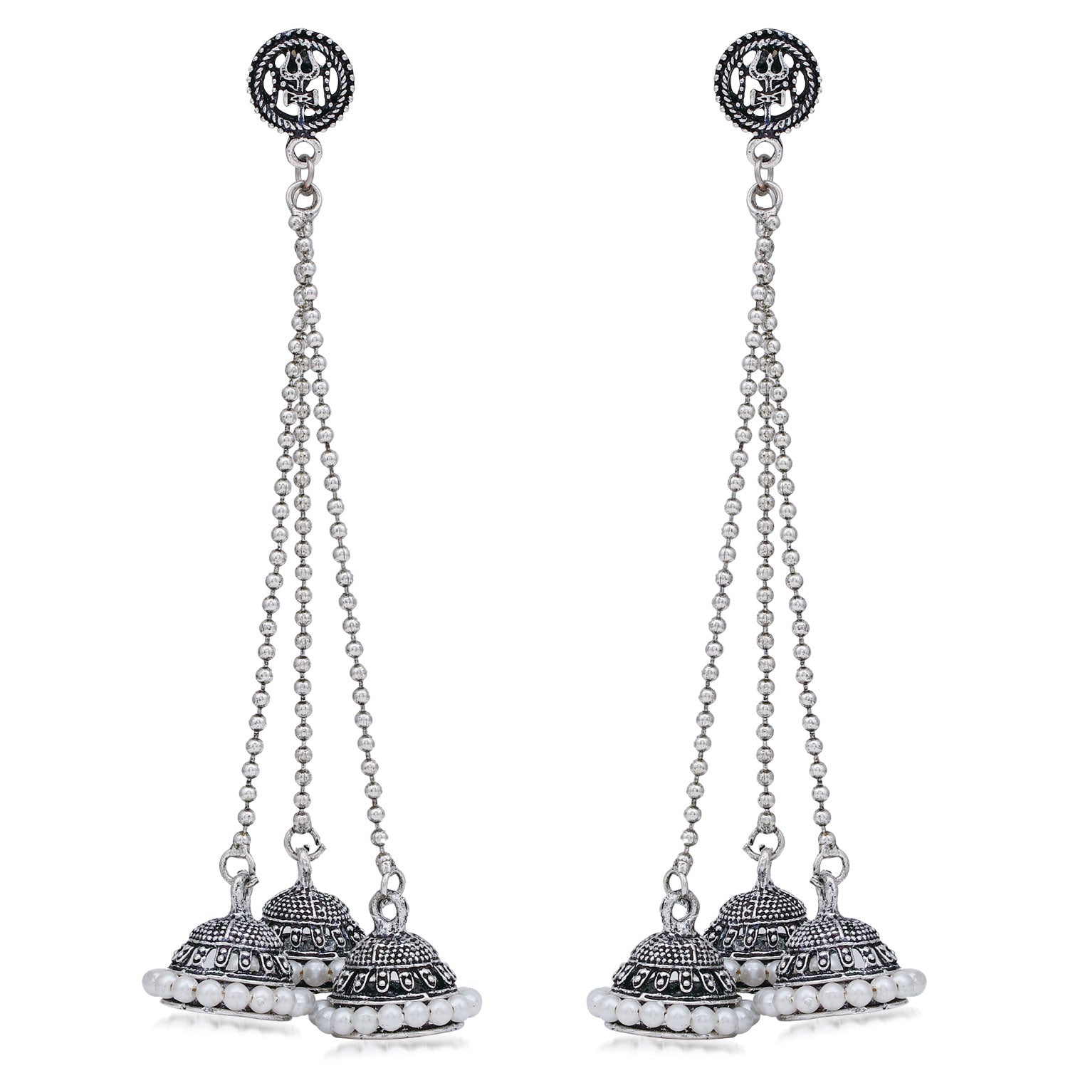 Sukkhi Ethnic Oxidised Pearl Jhumki Earring For Women
