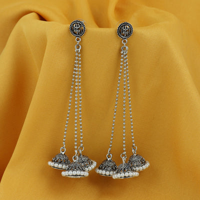 Sukkhi Ethnic Oxidised Pearl Jhumki Earring For Women