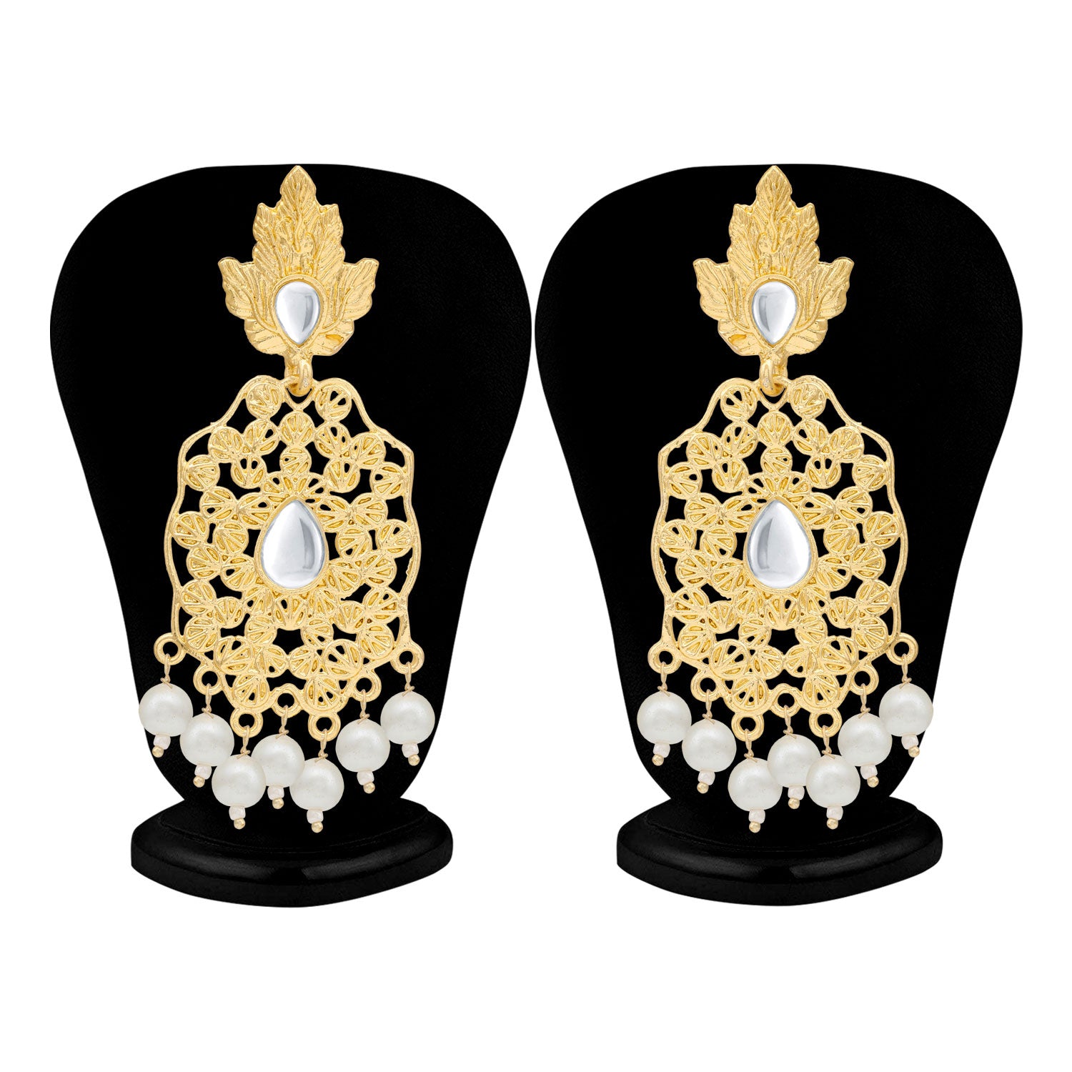 Sukkhi Stylish Pearl Gold Plated Kundan Dangle Earring For Women