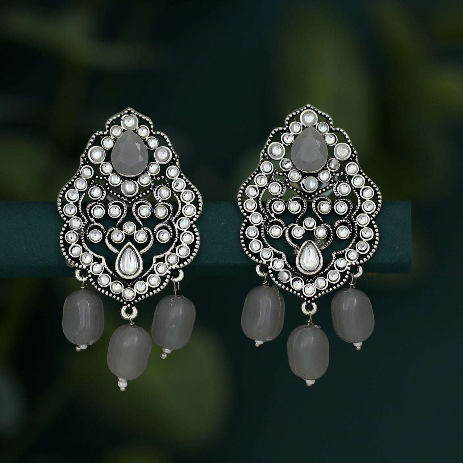 Sukkhi Glimmery Rhodium Plated Dangle Earring For Women