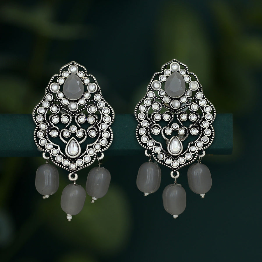 Sukkhi Glimmery Rhodium Plated Dangle Earring For Women
