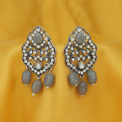 Sukkhi Glimmery Rhodium Plated Dangle Earring For Women