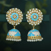 Sukkhi Brilliant Pearl Gold Plated Lotus Meenakari Jhumki Earring For Women