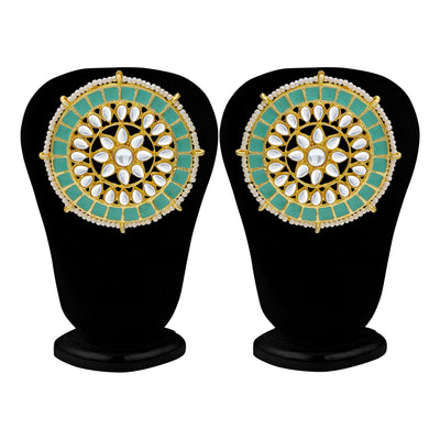 Sukkhi Glorious Pearl Gold Plated Kundan Meenakari Stud Earring For Women