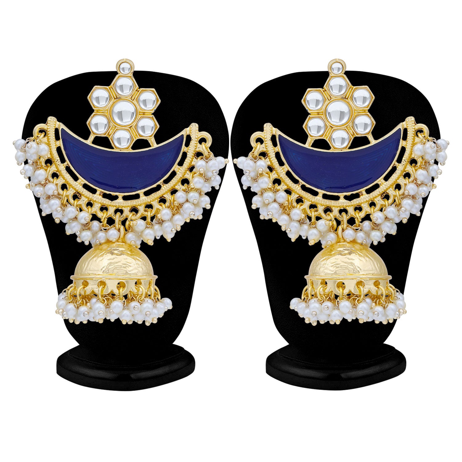 Sukkhi Ravishing Pearl Gold Plated Kundan Meenakari Jhumki Earring For Women