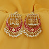 Sukkhi Lavish Pearl Gold Plated Floral Meenakari Chandbali Earring For Women