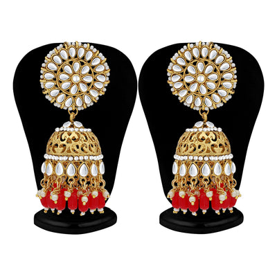 Sukkhi Classic Pearl Gold Plated Kundan Jhumki Earring For Women