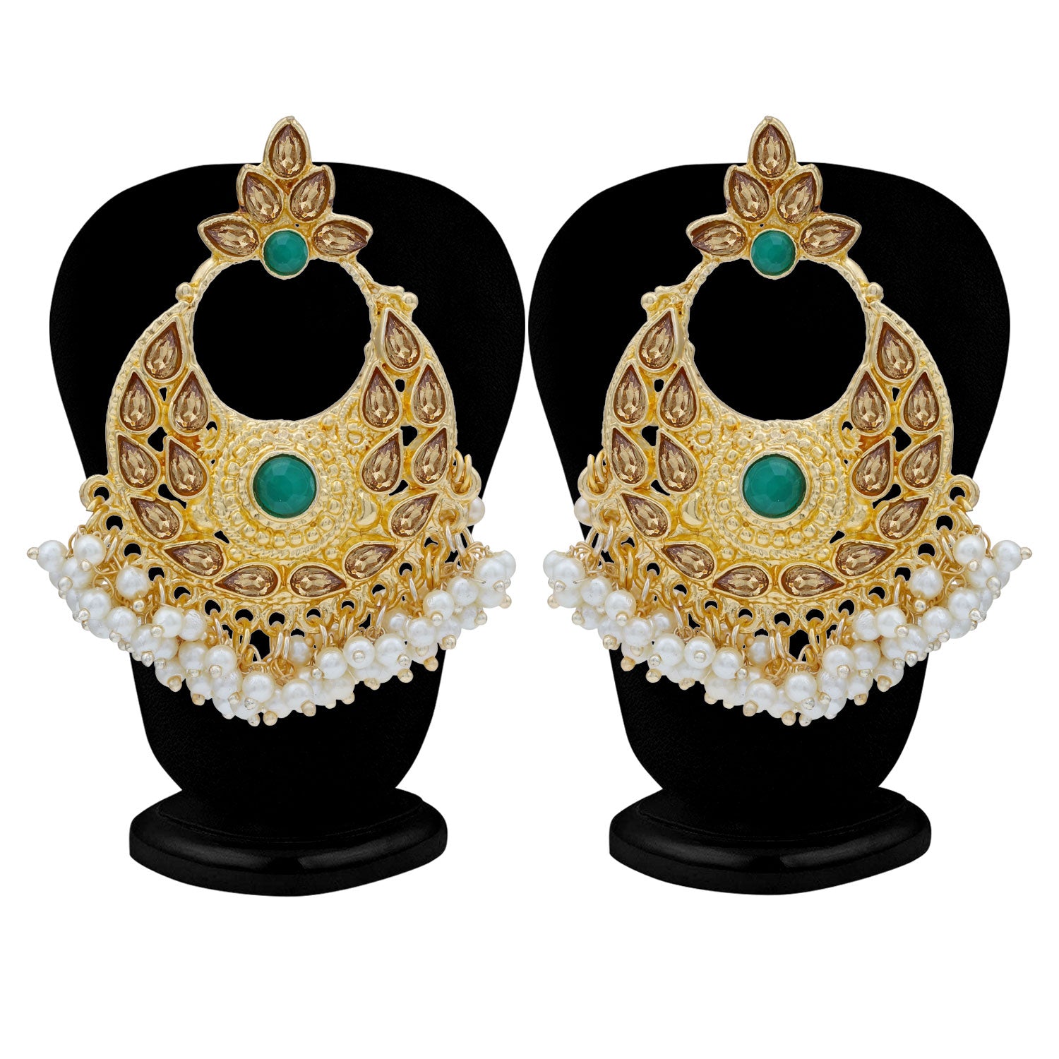 Sukkhi Delightful LCT Gold Plated Pearl Chandbali Earring For Women