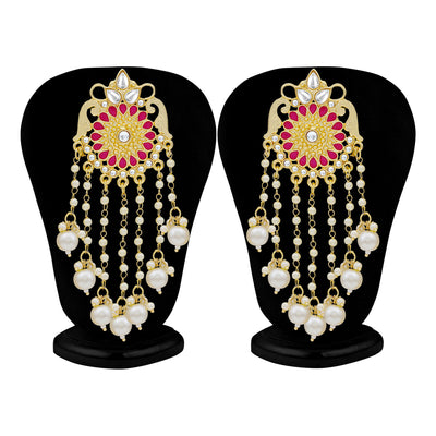Sukkhi Modern Kundan Gold Plated Pearl Dangle Earring For Women