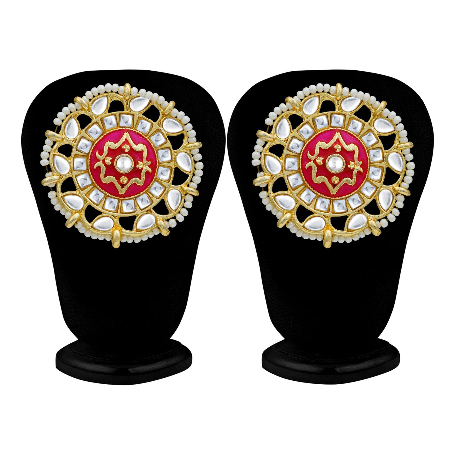 Sukkhi Fabulous Pearl Gold Plated Kundan Meenakari Stud Earring For Women