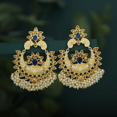 Sukkhi Blemish LCT Gold Plated Pearl Chandbali Earring For Women