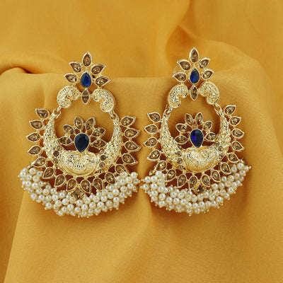Sukkhi Blemish LCT Gold Plated Pearl Chandbali Earring For Women