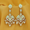 Sukkhi Pretty Kundan Gold Plated Pearl Meenakari Chandelier Earring for Women