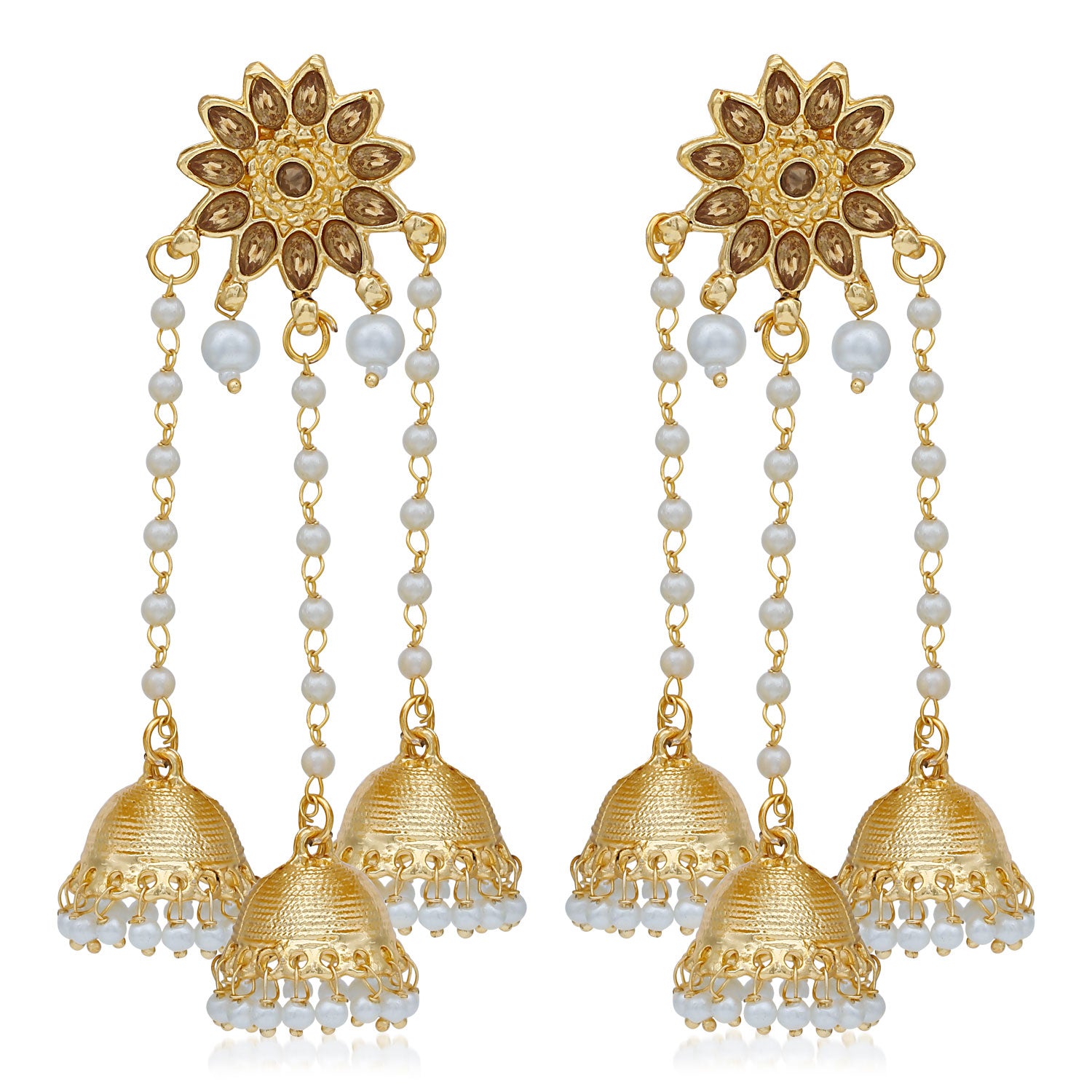 Sukkhi Gorgeous Gold Plated Pearl Jhumki Earring for Women