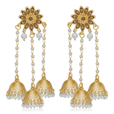 Sukkhi Gorgeous Gold Plated Pearl Jhumki Earring for Women