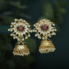 Sukkhi Designer Kundan Gold Plated Pearl Meenakari Jhumki Earring For Women