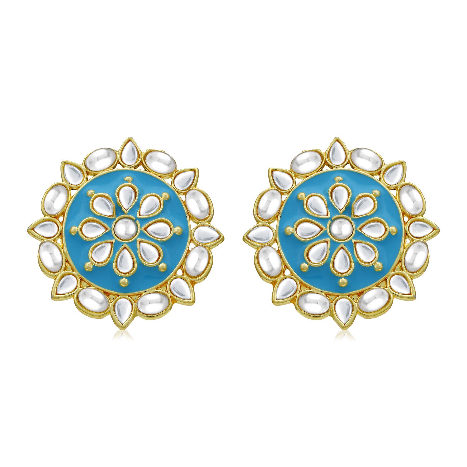 Sukkhi Charming Gold Plated Kundan Stud Earring for Women