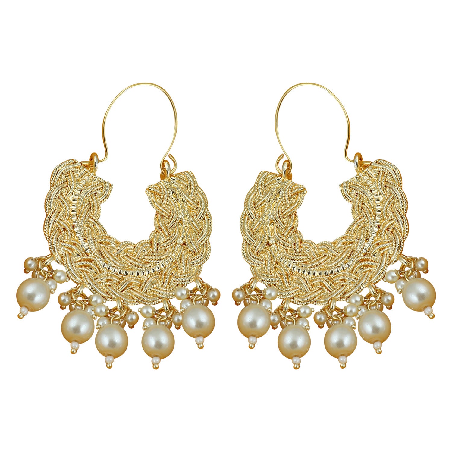 Sukkhi Classic Gold Plated Pearl Chandbali Earring for Women