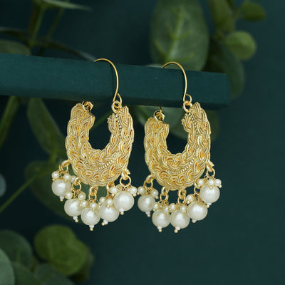 Sukkhi Classic Gold Plated Pearl Chandbali Earring for Women